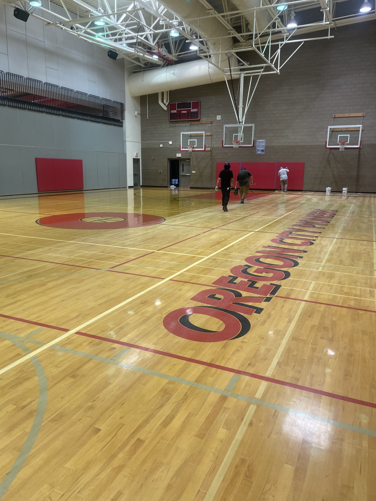 Refinished Oregon City Pioneers court